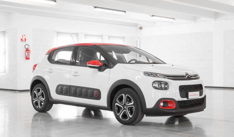 Citroen C3 Shine Bianca Tetto Rosso Km0 Obliquo